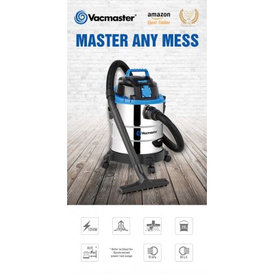 VACMASTER 20L Stainless Steel Wet/Dry Multipurpose Vacuum Cleaner  VQ1220SC
